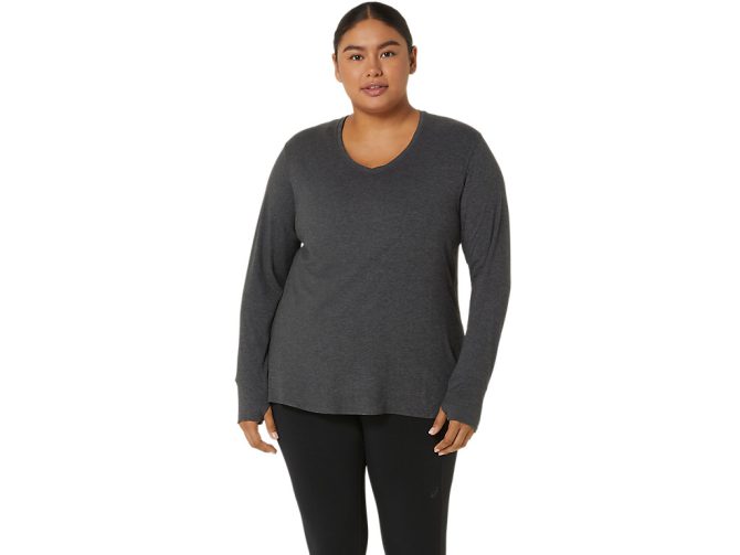 WOMEN'S LONG SLEEVE HEATHER TOP