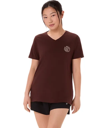 WOMEN'S ASICS NATURE V-NECK SHORT SLEEVE TEE